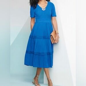 Draper’s & Damon’s women cottage prairie  watercolor 100% cotton sheath dress L